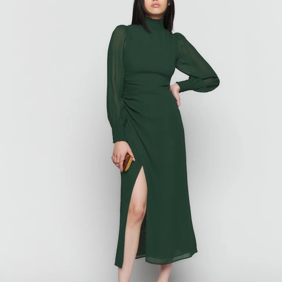 Reformation Aude Dress Forest - Size 8 - Picture 1 of 6